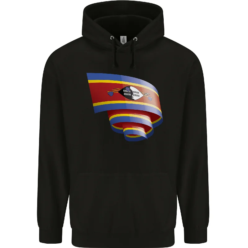 Flash Deals Curled Swaziland Flag Swazi Day Football Mens 80% Cotton Hoodie