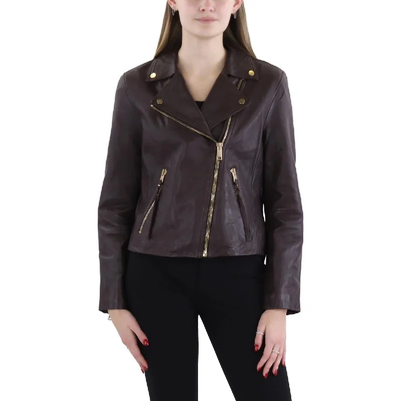 Mega Sale All Saints Womens Lambskin Leather Asymmetric Motorcycle Jacket