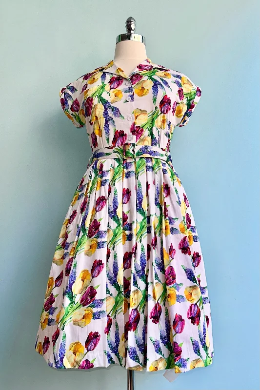 Exclusive Access Final Sale Tulips and Hyacinth Connie Dress by Retrospec'd
