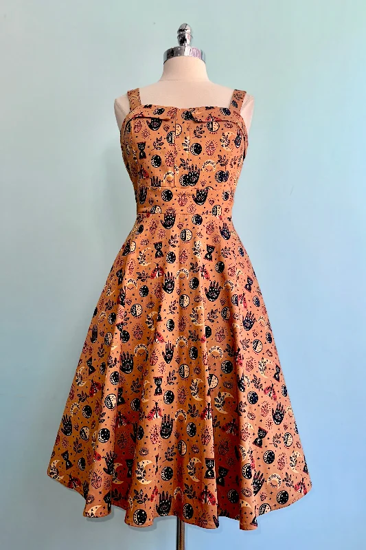 Price Rollback Bronze Mystical Longer Length Fold-Over Dress by Eva Rose