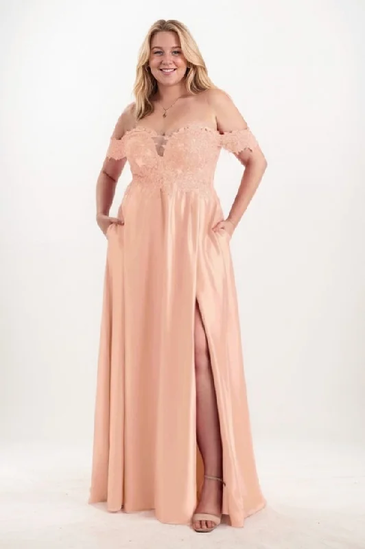 Early Bird Discount A-Line Maxi Satin Bridesmaid Dress CB0761