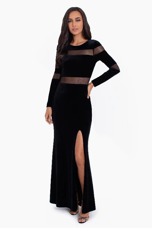 Fantastic Deals "KiKi" Long Sleeve Velvet Illusion Cut Out Dress