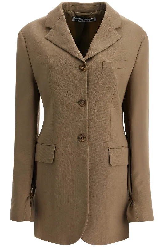 Can't Miss Tailored Wool Blend Jacket For Men  - Khaki
