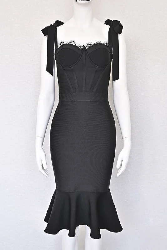 Early Bird Discount Bow lace bandage dress fish tail wrap hip cocktail dress 829406663889 Early Bird Discount Bow lace bandage dress fish tail wrap hip cocktail dress 829406663889