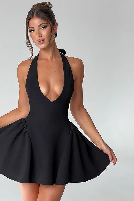 Value Deals Sexy deep V halter sleeveless waist slimming cocktail dress 847740943644 Value Deals Sexy deep V halter sleeveless waist slimming cocktail dress 847740943644