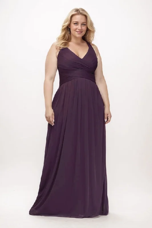 Super Deal A-Line Maxi Chiffon Bridesmaid Dress CB0786